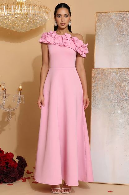 Yvonne Pink 3d Maxi Dress