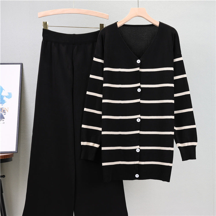 Black - Wide-leg Two Piece Set