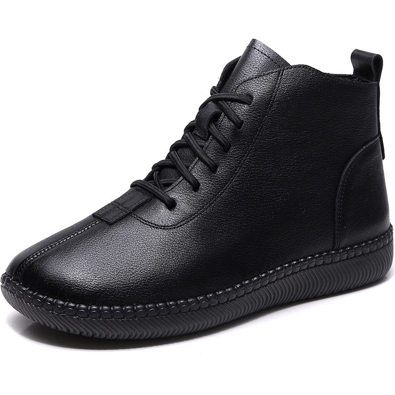 Lightweight Short Flat Chelsea Winter Fleece-lined Boots