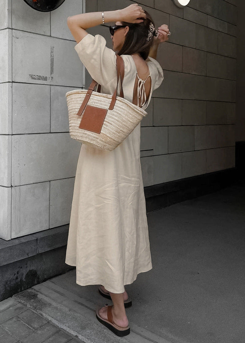 Noelle – Linen Button-down Midi Dress
