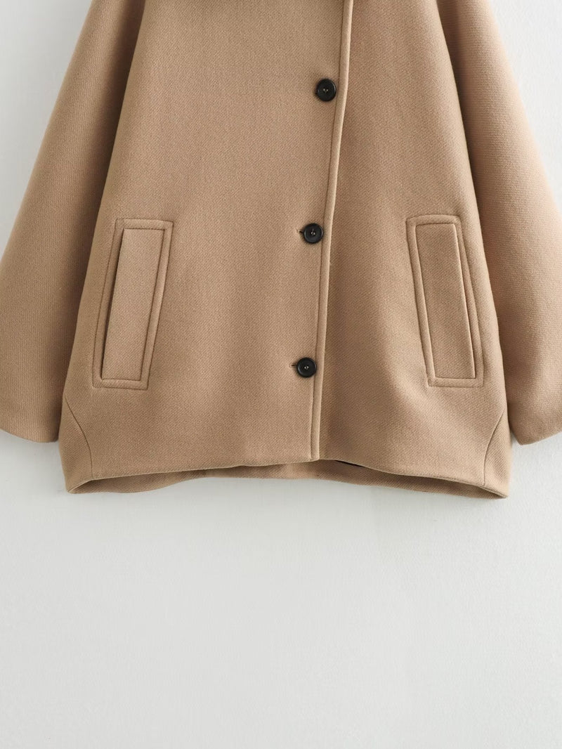 Fall Trends Autumn and Winter New Loose Overcoat Coat Single-breasted Mid-length Top