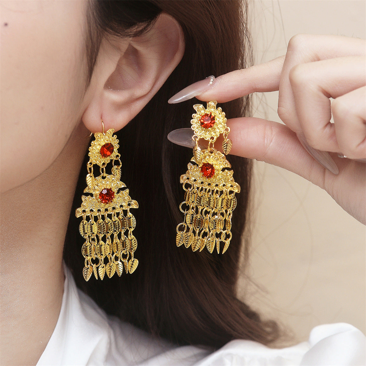 Delicate Artisan Gold Earring