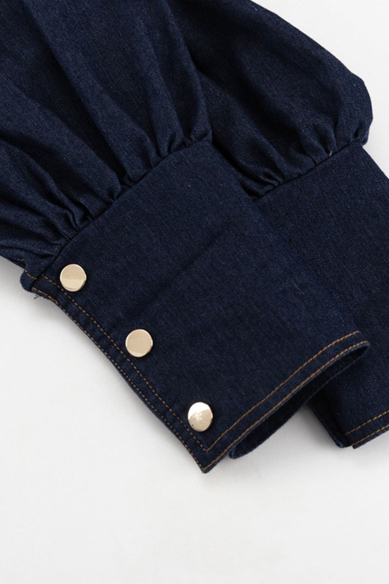 Lena Puff Sleeve Denim Mini Dress