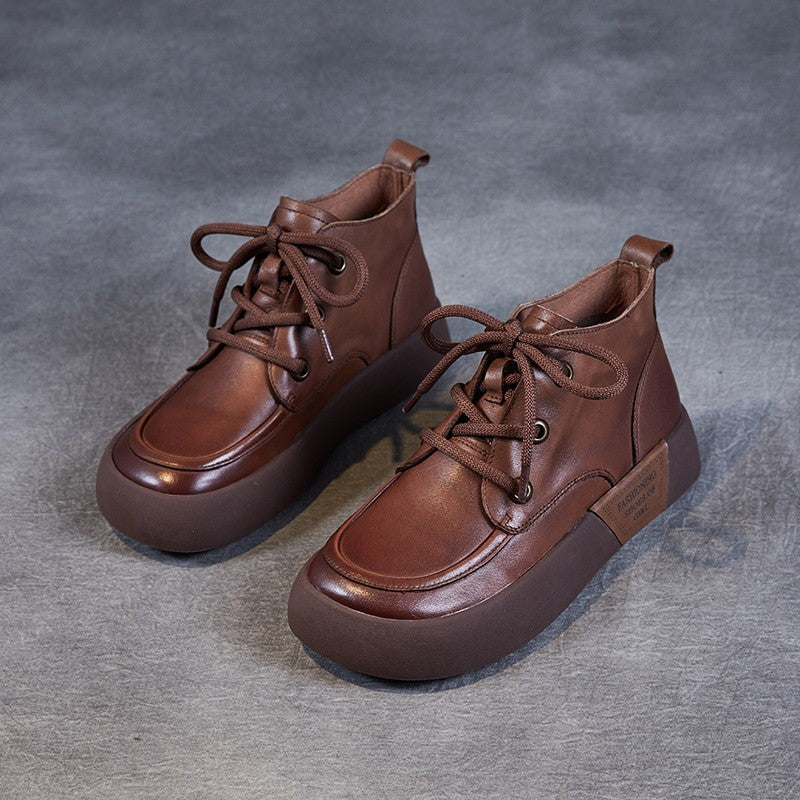 Booties Flat Retro Round Head Female Boots