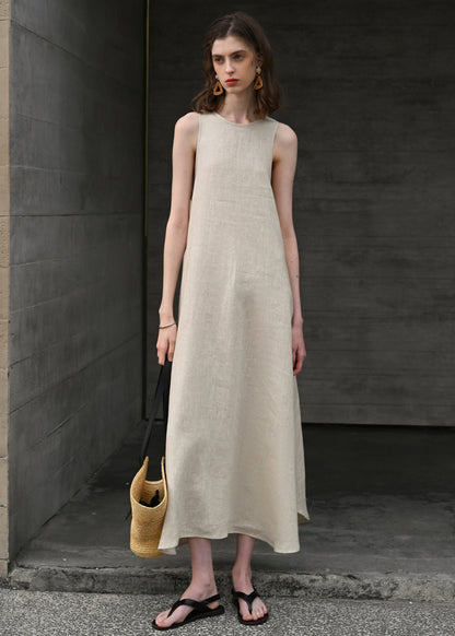 Drift Linen - Sleeveless A-line Maxi Dress