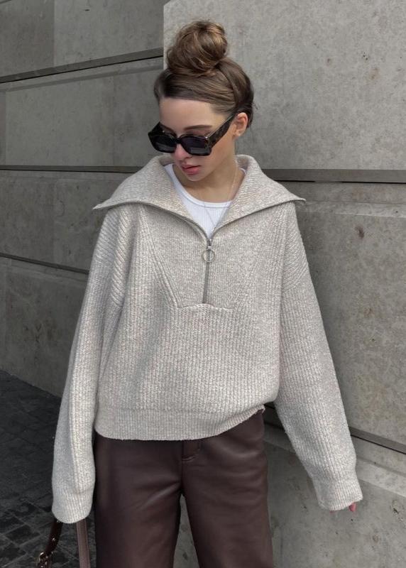 Cozy Ribbed Half-zip Sweater