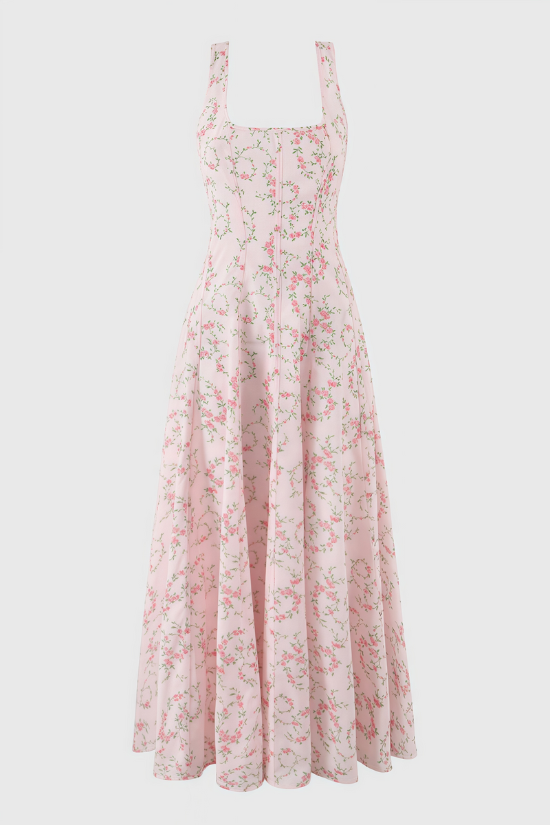 Valely Print Cotton Midi Dress