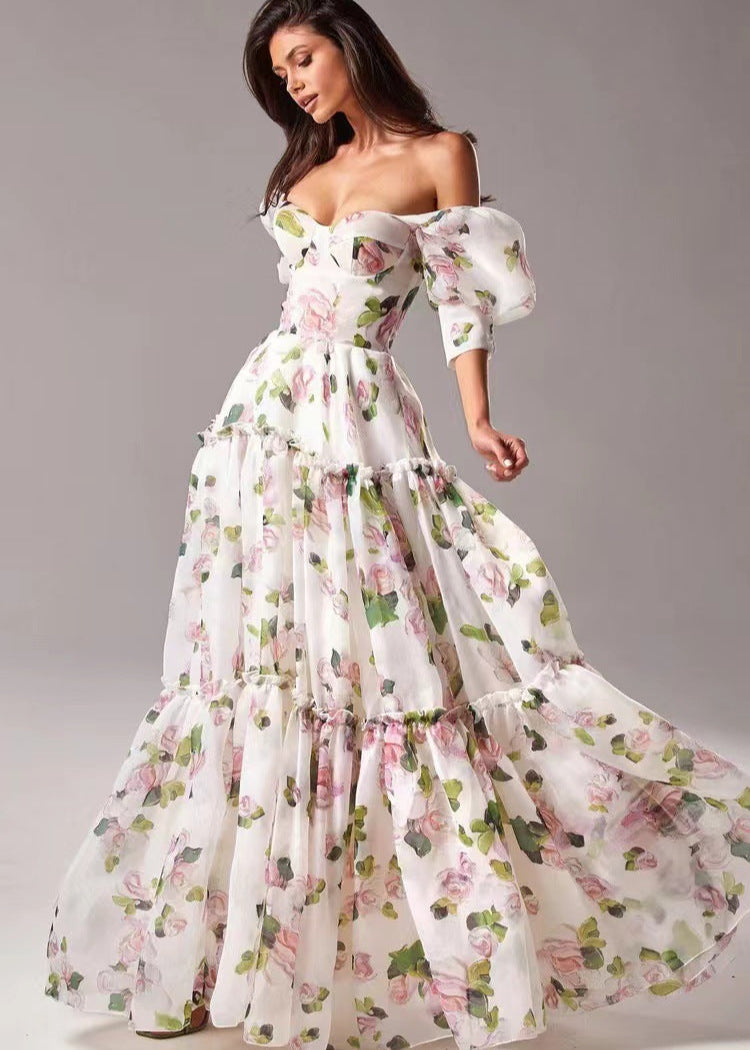Rosalie Charm - Off-shoulder Maxi Dress