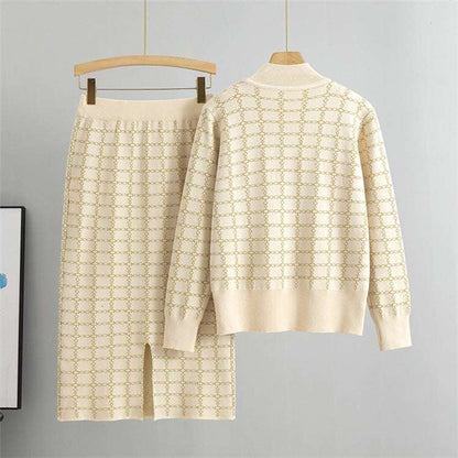 Apricot - Fashionable Skirt Two Piece Set