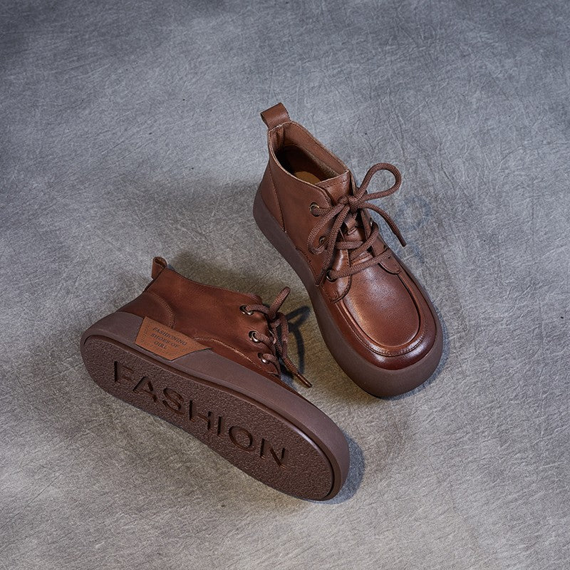 Booties Flat Retro Round Head Female Boots