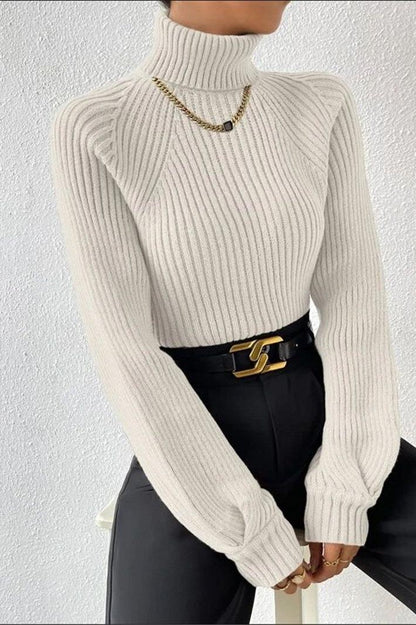 Loose Slim High Collar Knitted Sweater