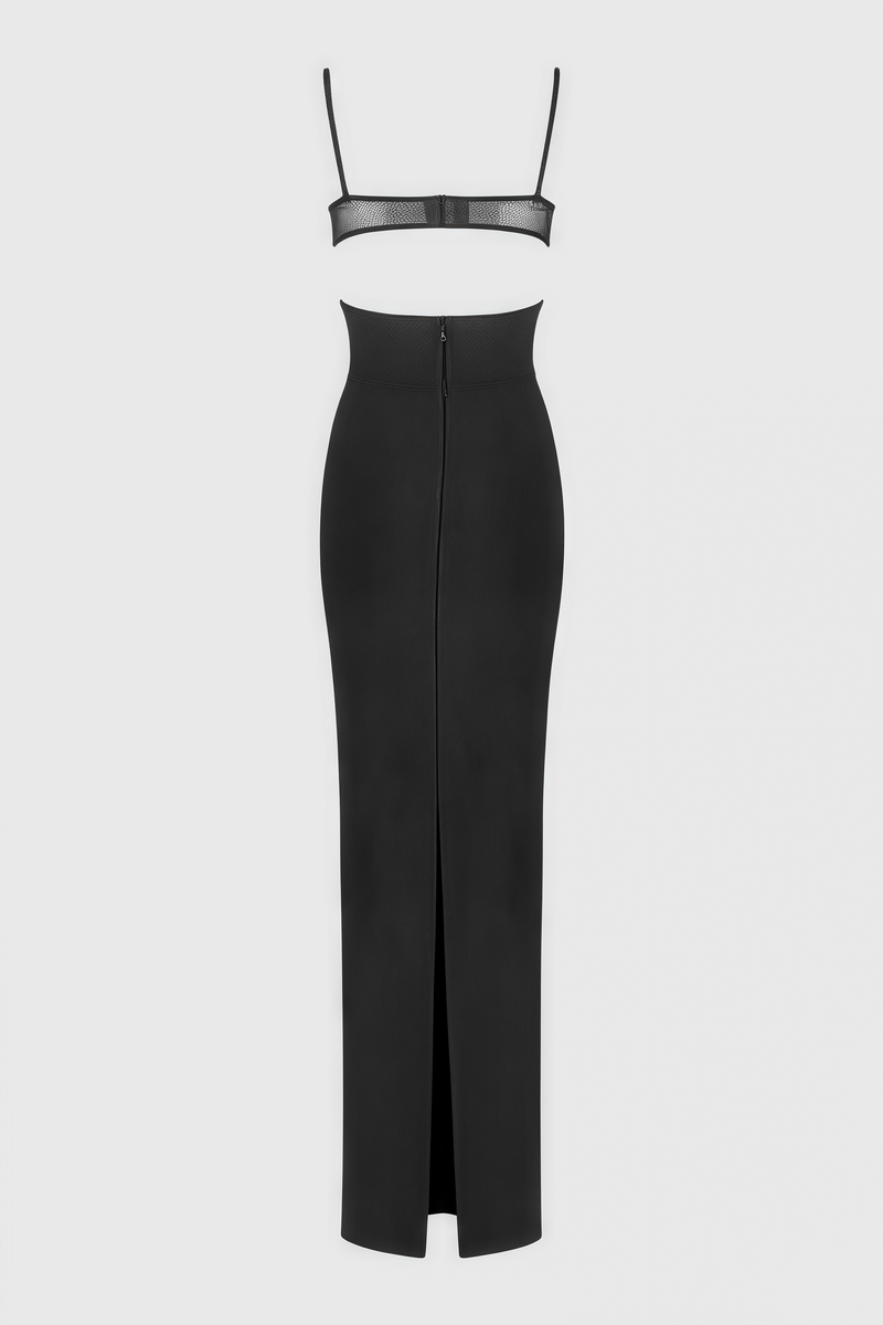Mauda Cutout Crepe Bustier Maxi Dress