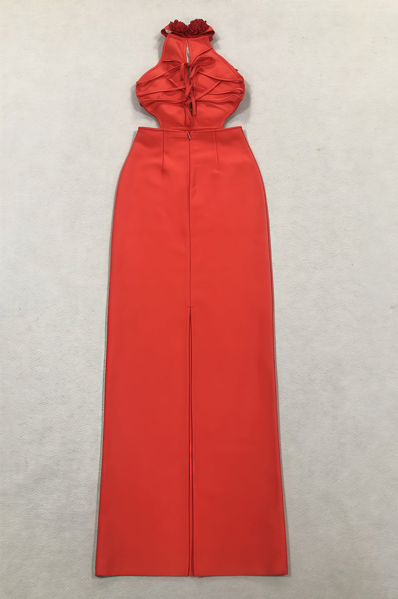 Toven Backless Red Maxi Dress