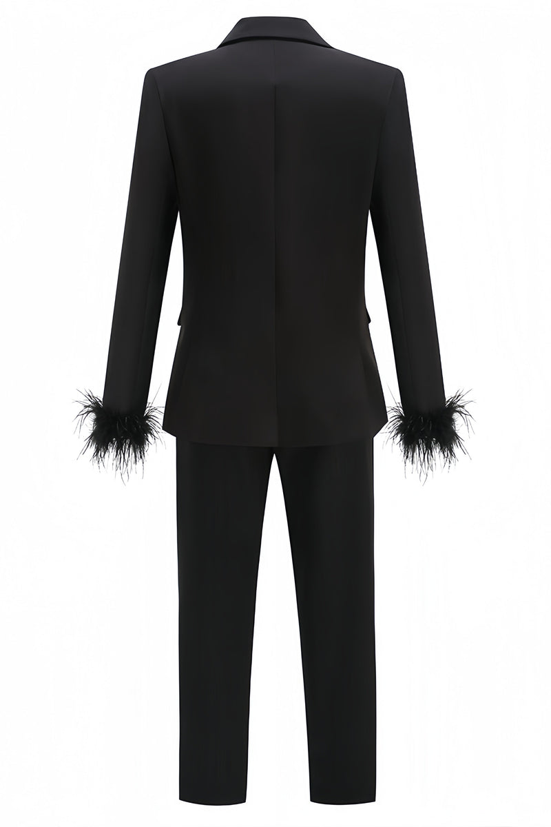 Rupok Feather Suit Trousers Two-piece Set
