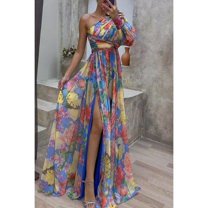 Party Mesh One Shoulder Dress Ins Mini Dress