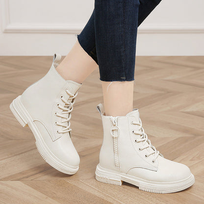 Martin Fashionable British Style Flat Ankle Boots