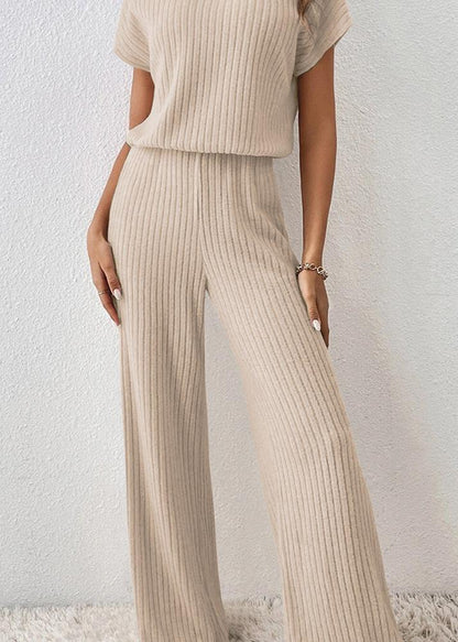 Soft Serenity - Ribbed Knit Two-piece Set
