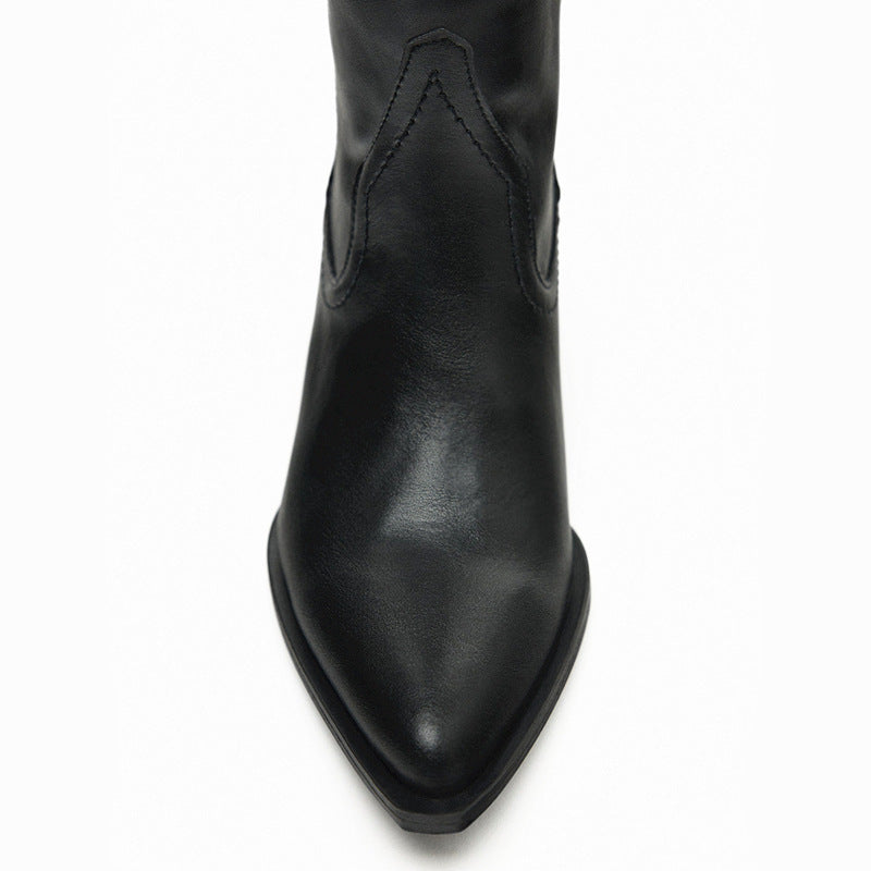 Retro Large Tube Pants High Pointed Boots