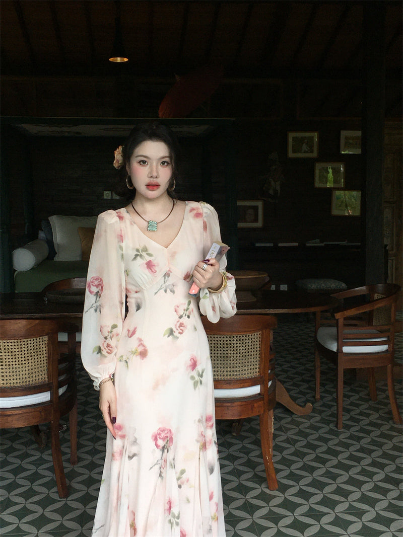 Soft Peach Mist Maxi Dress _ Gentle Romantic Look for Springsummer Gunne Sax Dress