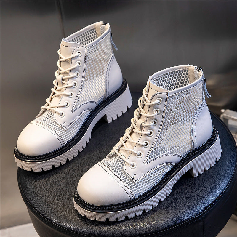 Martin Summer Breathable Mesh Flat Bottom Boots