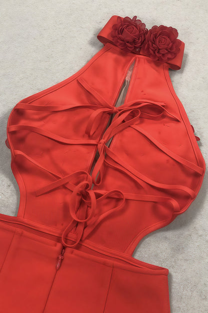 Toven Backless Red Maxi Dress