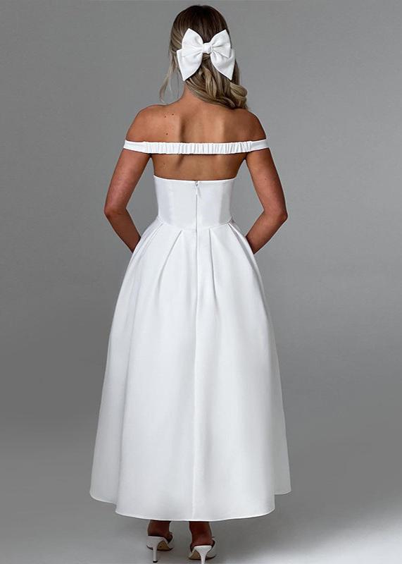 Off-shoulder A-line Gown