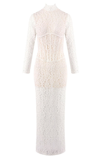 Davina White Lace Maxi Dress