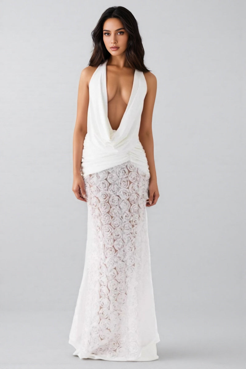 Zeni 3d Backless Maxi Dress