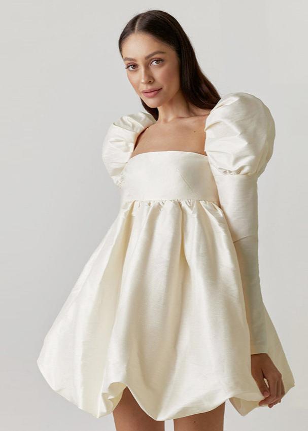 Opulent Puff-sleeve Mini Dress
