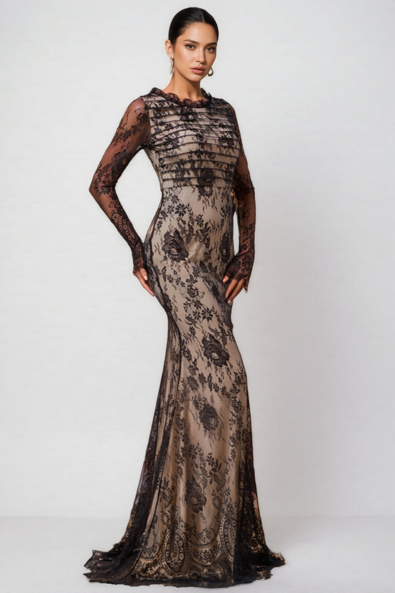 Remington Mesh Fishtail Maxi Dress
