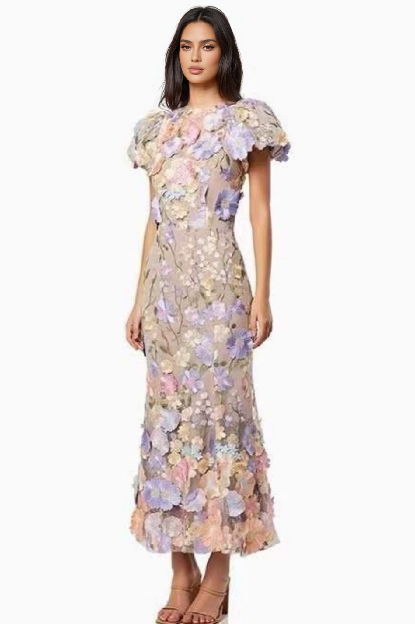 Verity 3d Lace Maxi Dress