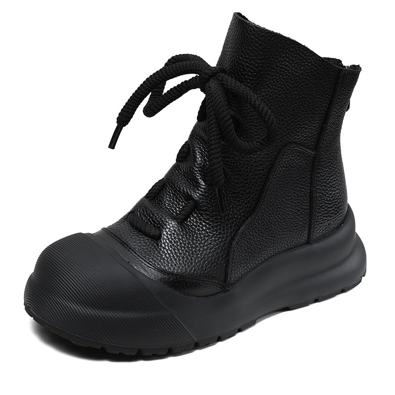 Flat Top Layer Cowhide Shell Boots