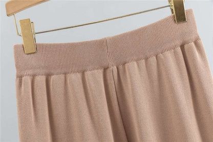 Khaki – Striped Short-sleeve Two Piece Set