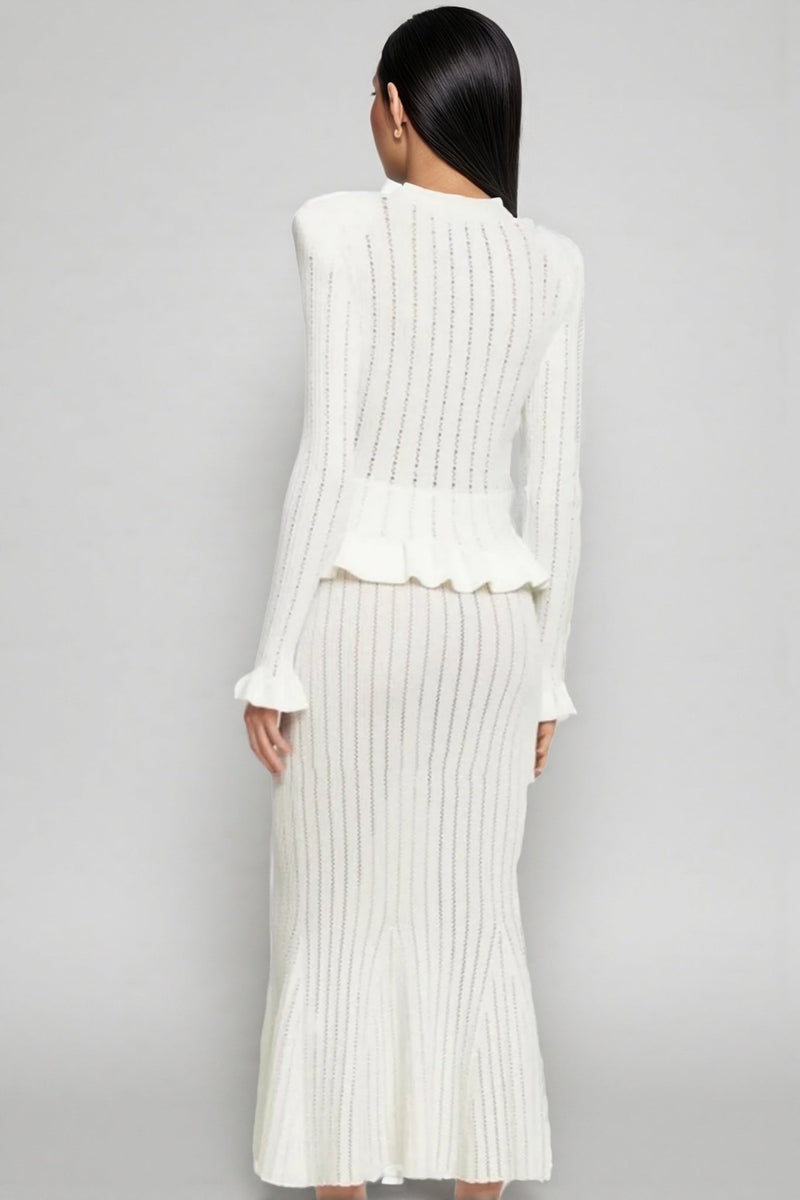 Raya Ruffle Hem Knit Maxi Dress Set