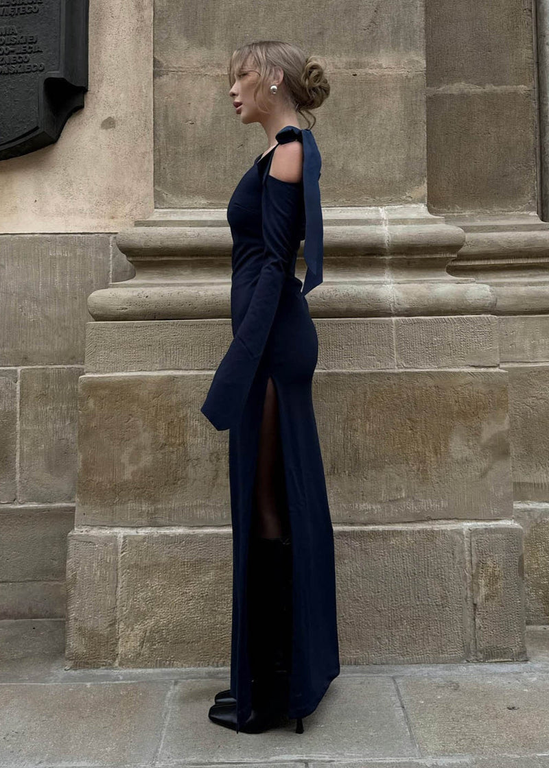 Midnight Poise - One-shoulder Maxi Dress