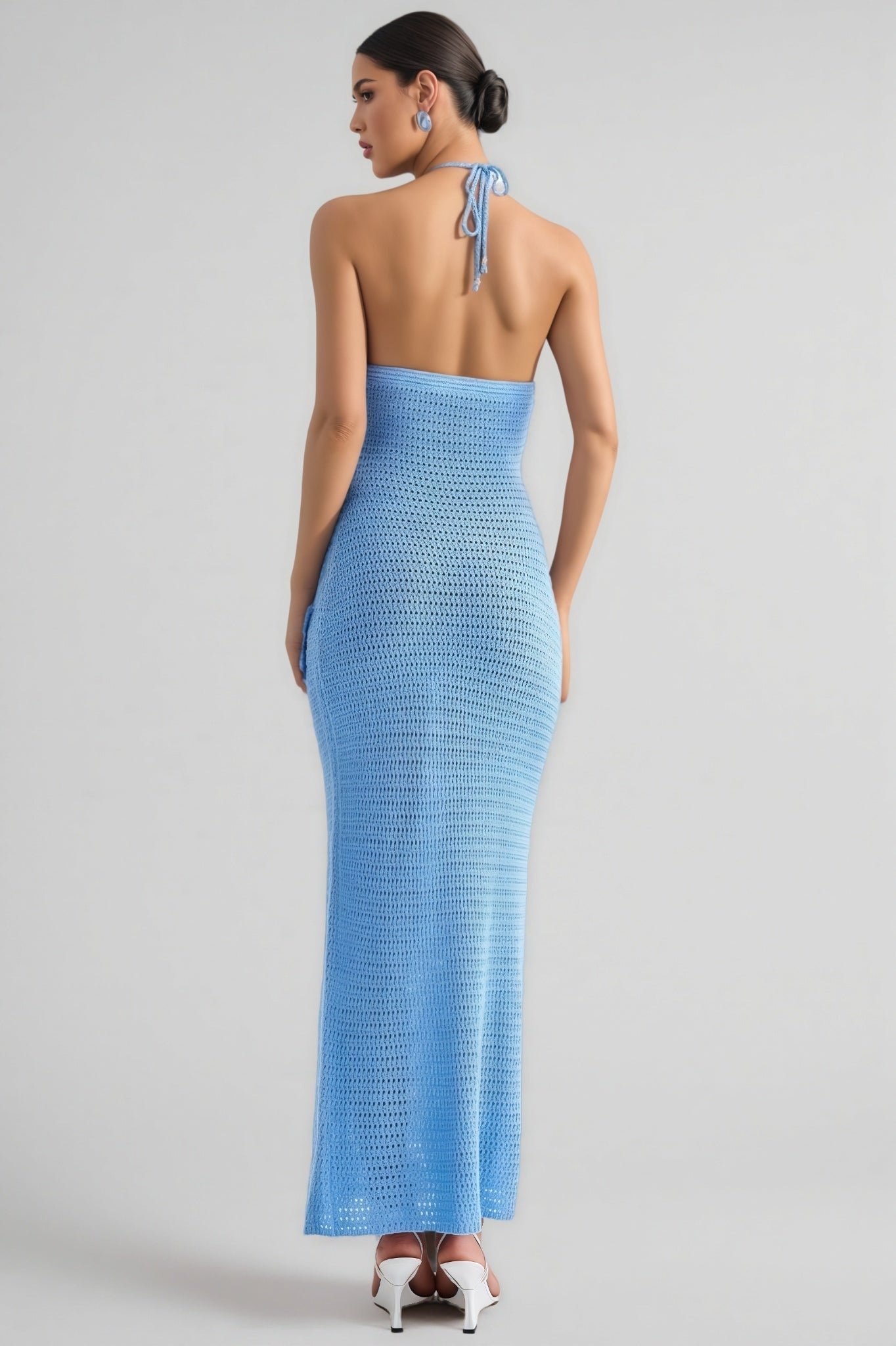 Remyed Openwork Knit 3d Maxi Dress