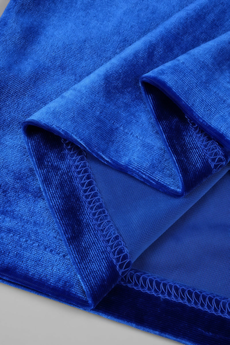 Liornd Blue Split Backless Maxi Dress