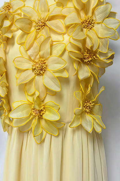 Xaelyth Yellow 3d Maxi Dress