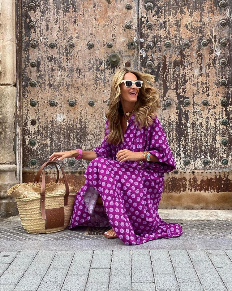 Fashionable Street Picnic Bubble Sleeve Layered Party Midi Dress