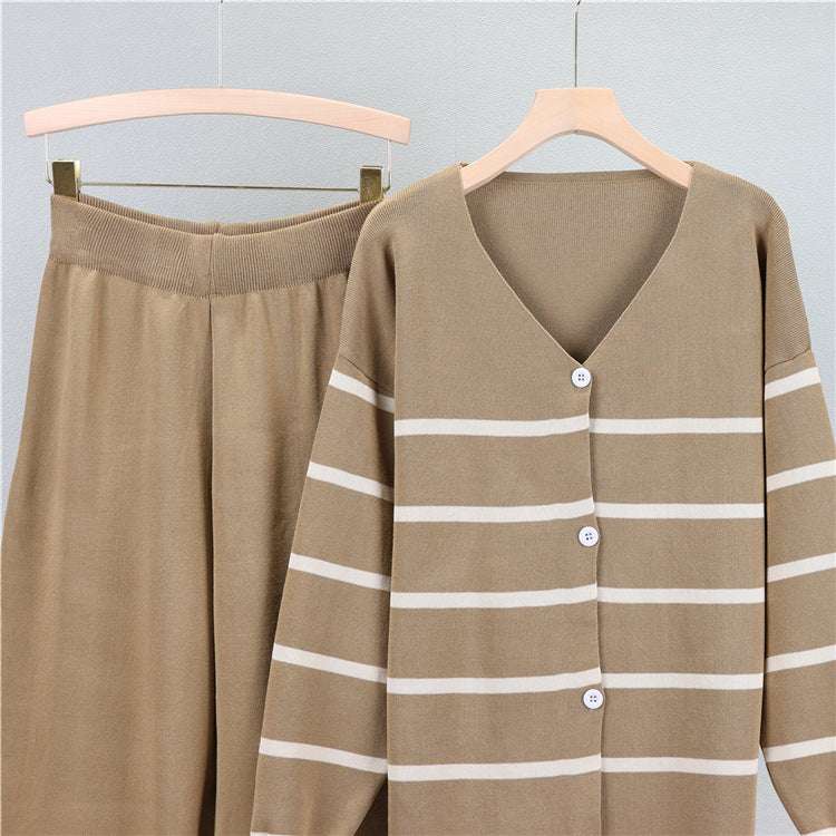 Khaki - Wide-leg Two Piece Set