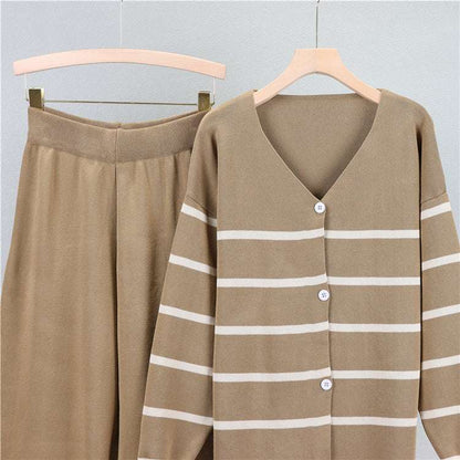 Khaki - Wide-leg Two Piece Set