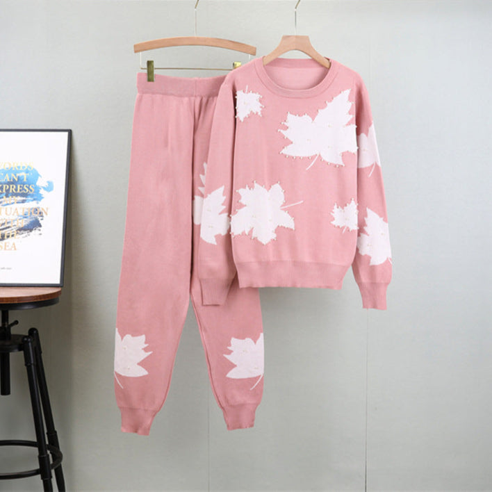 Pink - Sweater Two Piece Set