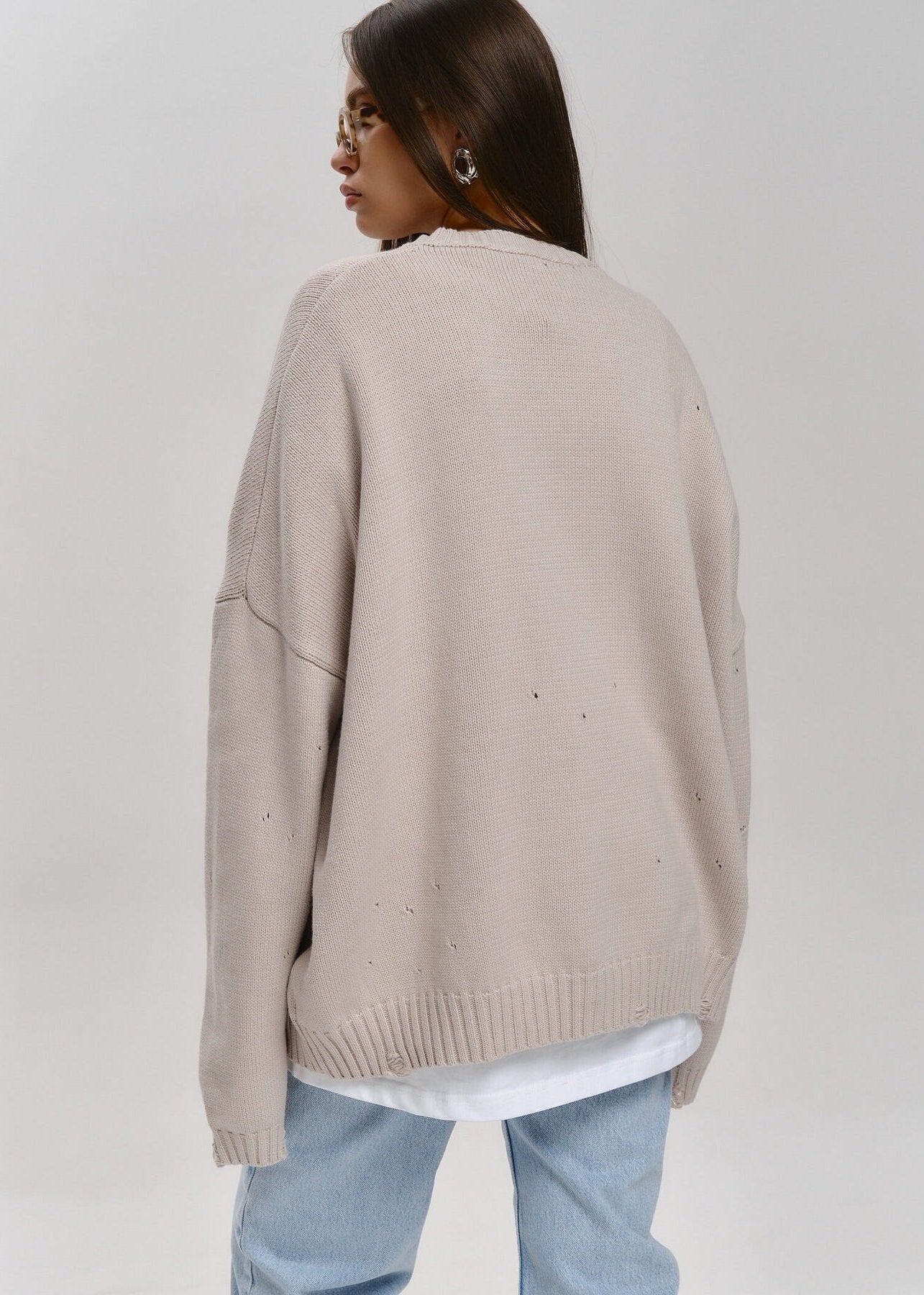 Forest Green Oversized Sweater - Elegance