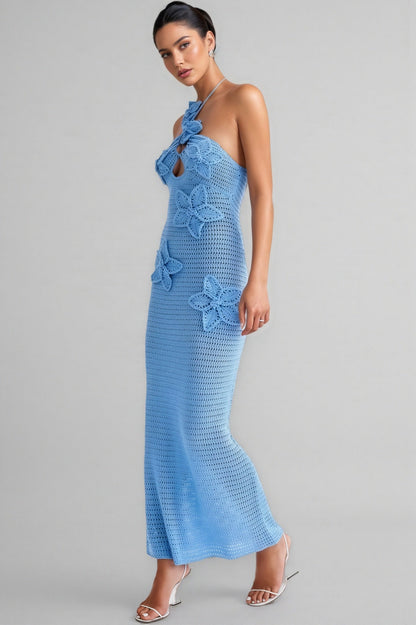 Remyed Openwork Knit 3d Maxi Dress