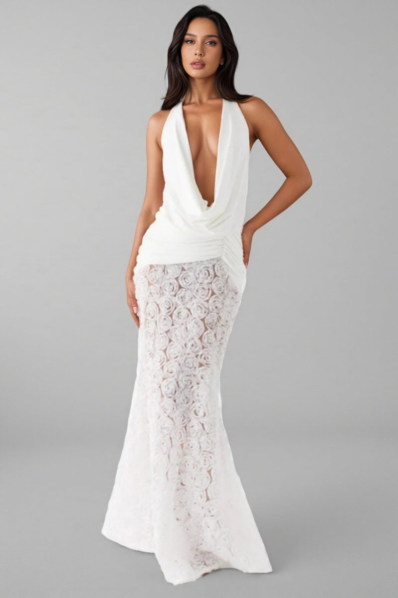 Zeni 3d Backless Maxi Dress