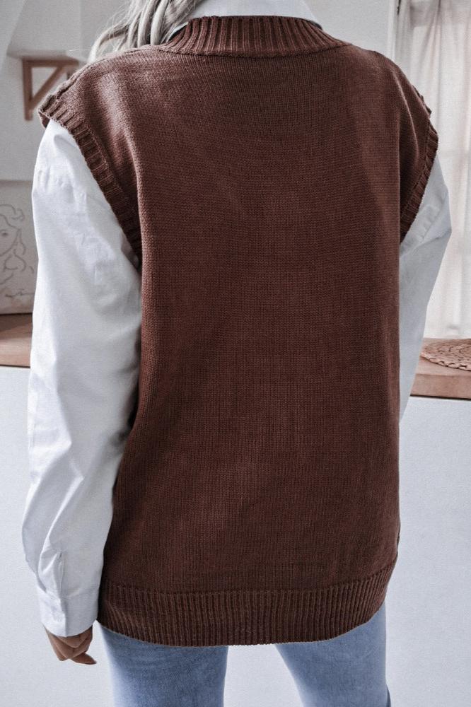Color Geometric Sweater Vest