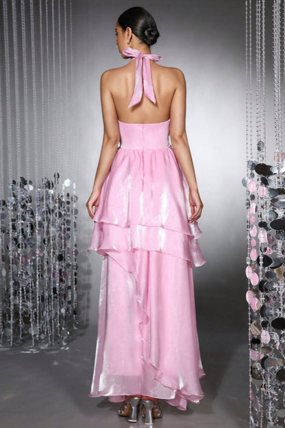 Reem Pink Ruffled Maxi Dress