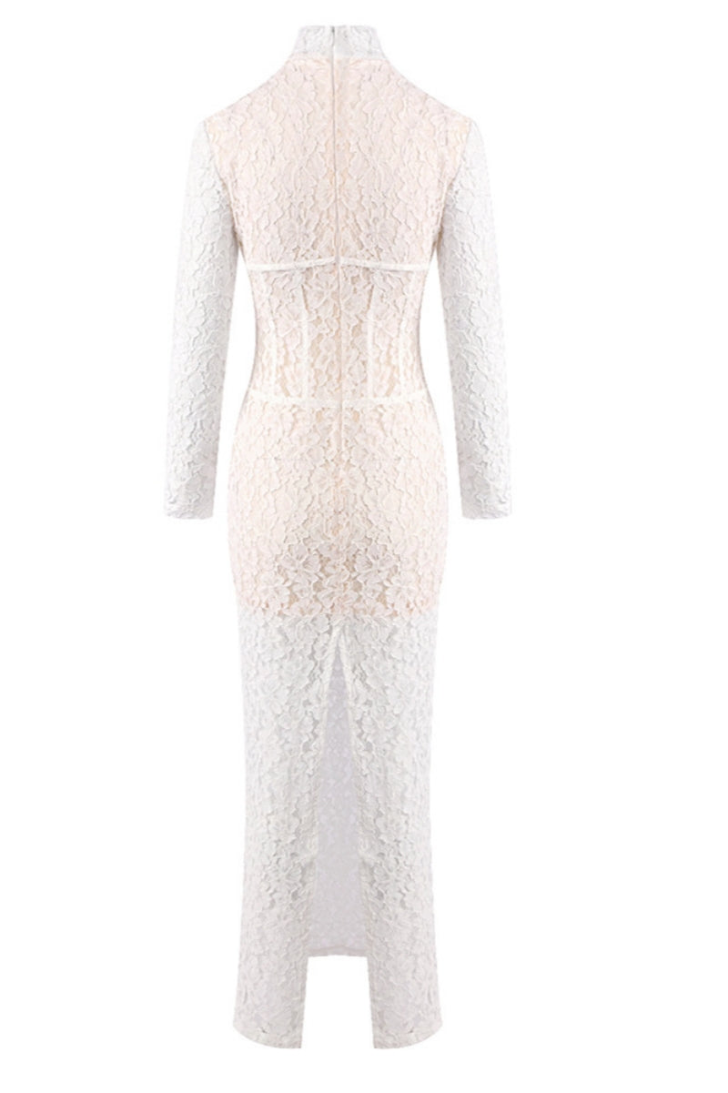 Davina White Lace Maxi Dress