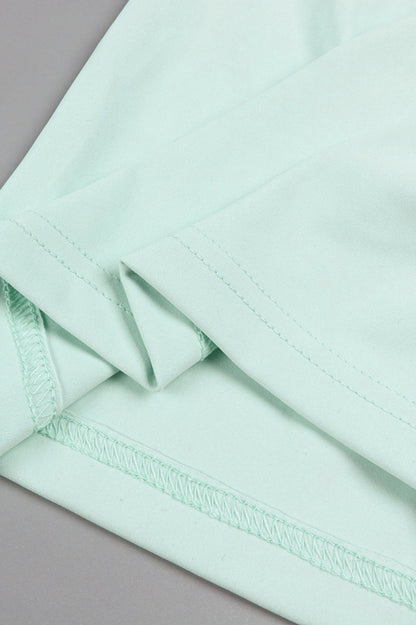 Gened Green Ribbon Sheer Chiffon Maxi Dress