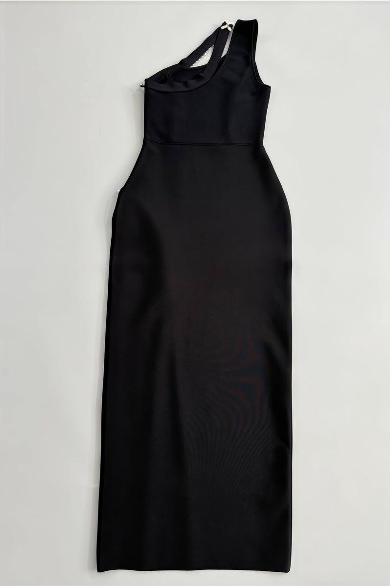 Willd Single Shoulder Studded Slit Maxi Dress